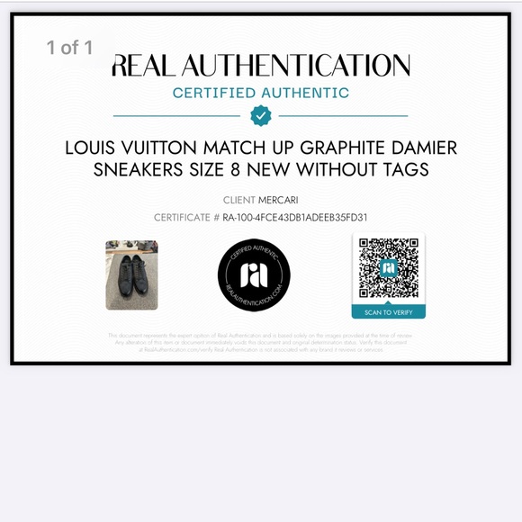 Louis Vuitton Match-Up Graphite Damier sneakers size 8. New without tags 1A7WFR - Picture 6 of 6